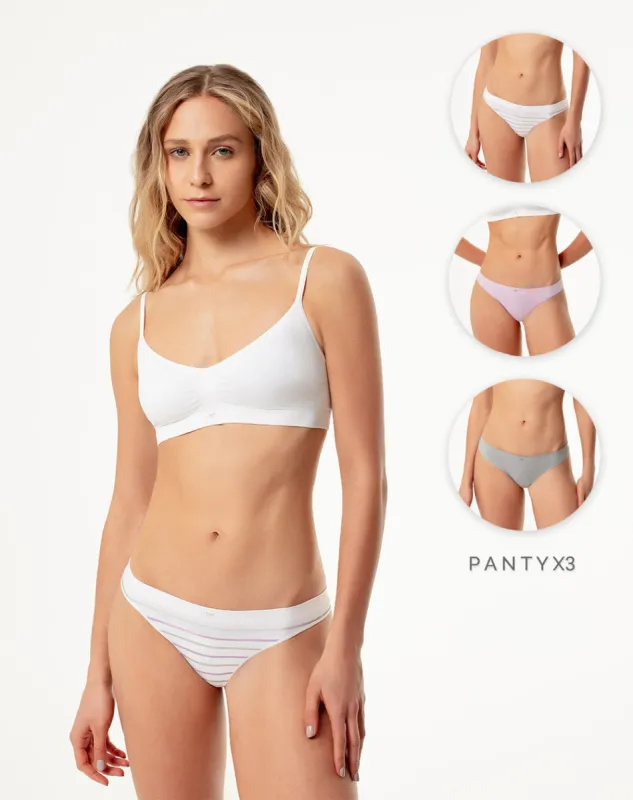 3 pantys brasilero en seamless tiro medio surtido sold by Gef