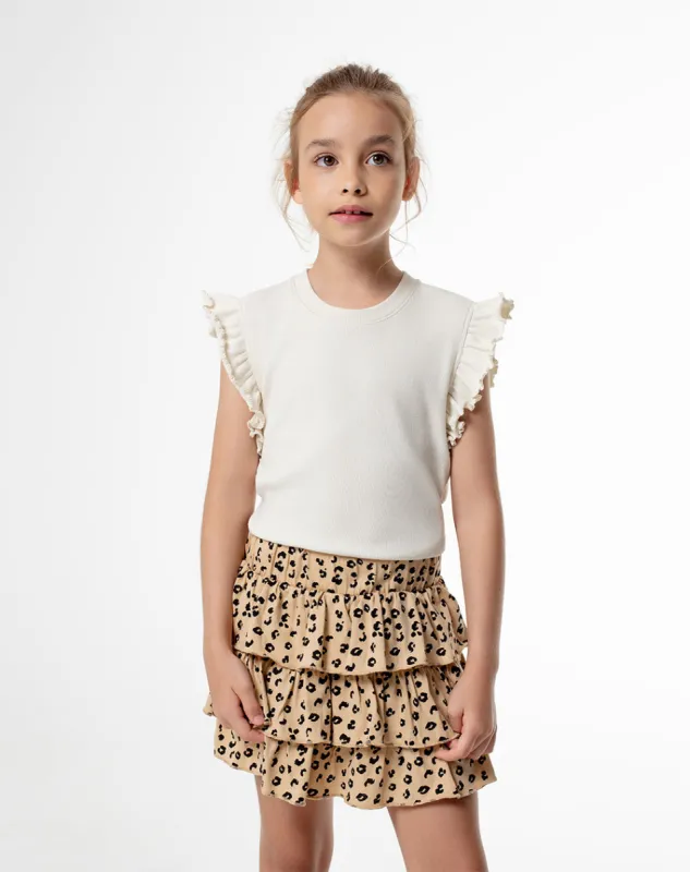 Falda capas algodón short interno estampada niña sold by Gef