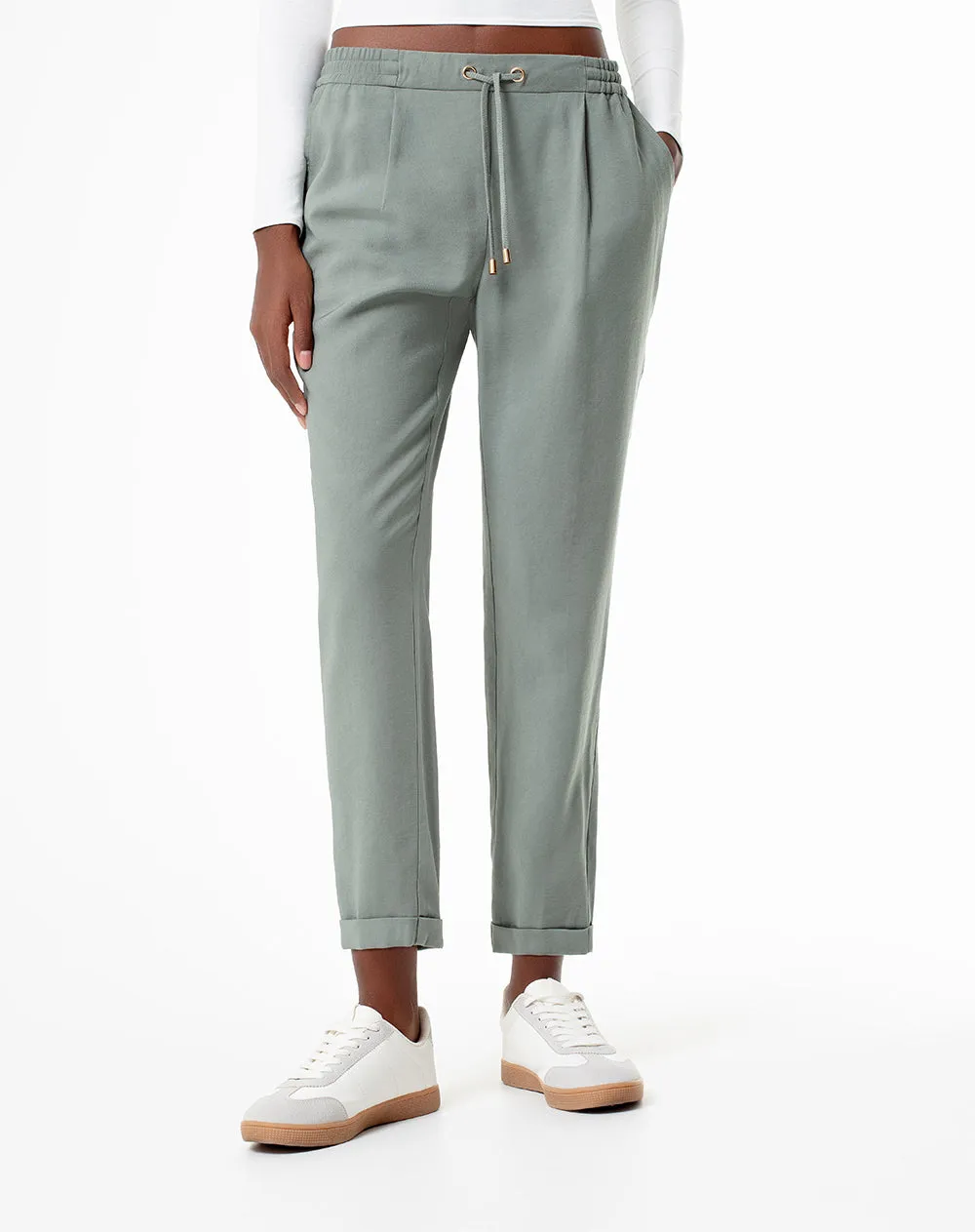 Pantalón recto tiro alto verde mujer sold by Gef product image thumbnail 3