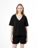 Camiseta oversize algodón negra sold by Gef