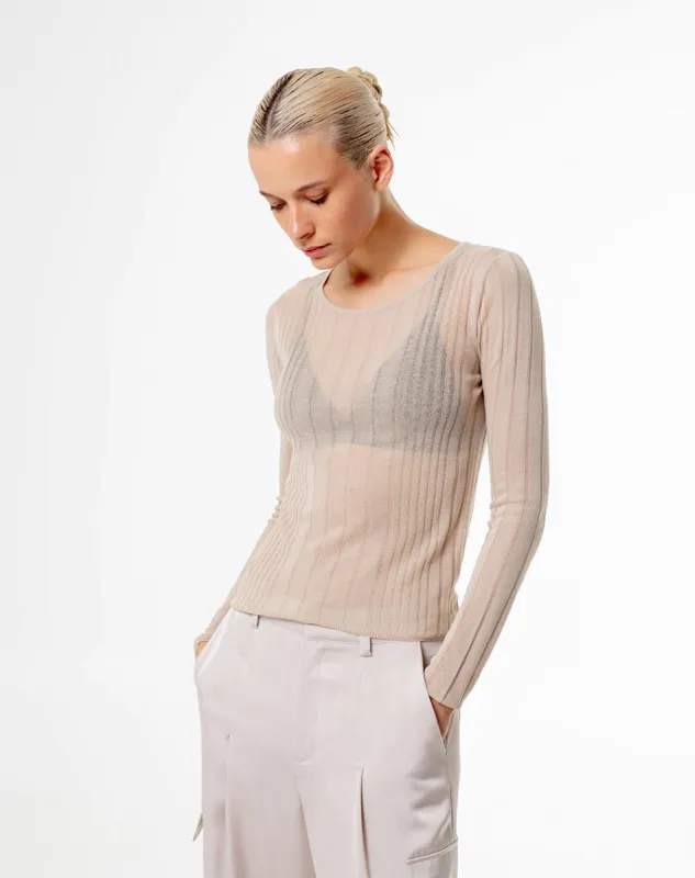 Camibuzo slim tejido de punto caqui mujer sold by Gef