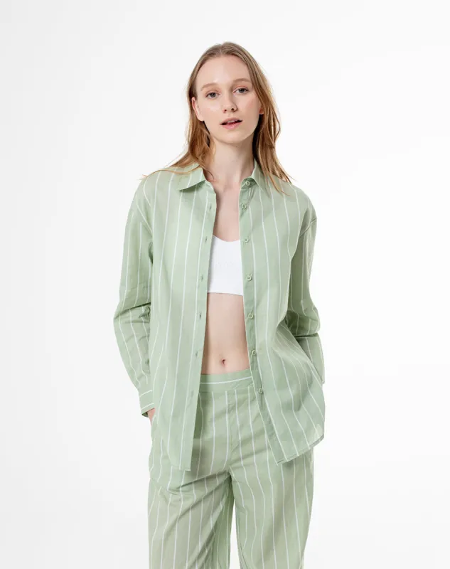 Camisa manga larga holgada algodón rayas mujer sold by Gef