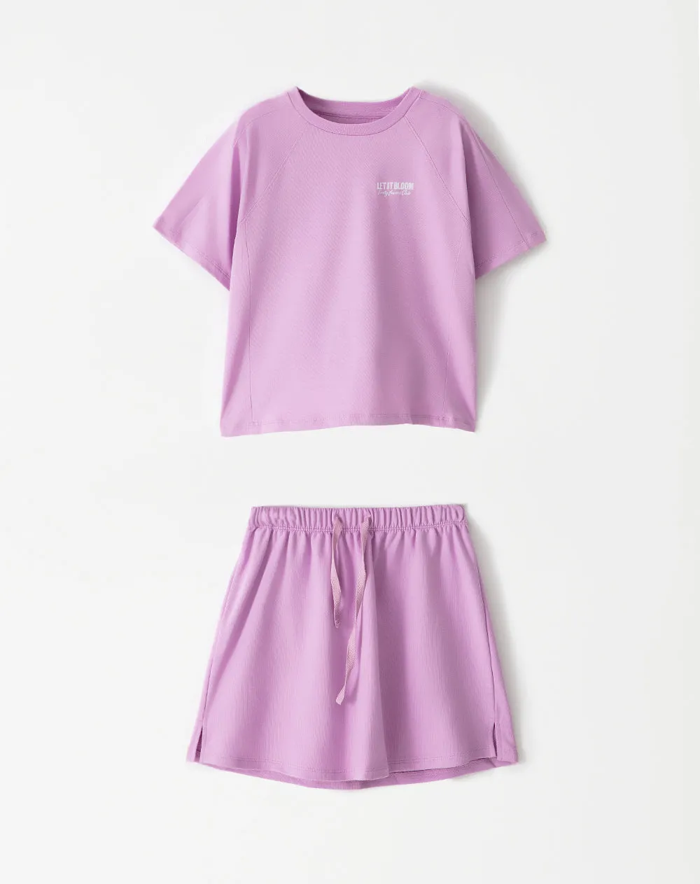 Conjunto falda + camiseta algodón violeta niña sold by Gef