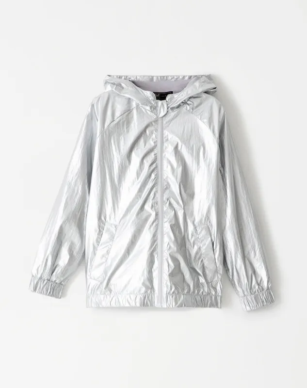 Chaqueta regular fit con capucha gris sold by Gef