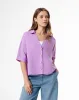 Camisa relaxed fit manga corta violeta sold by Gef