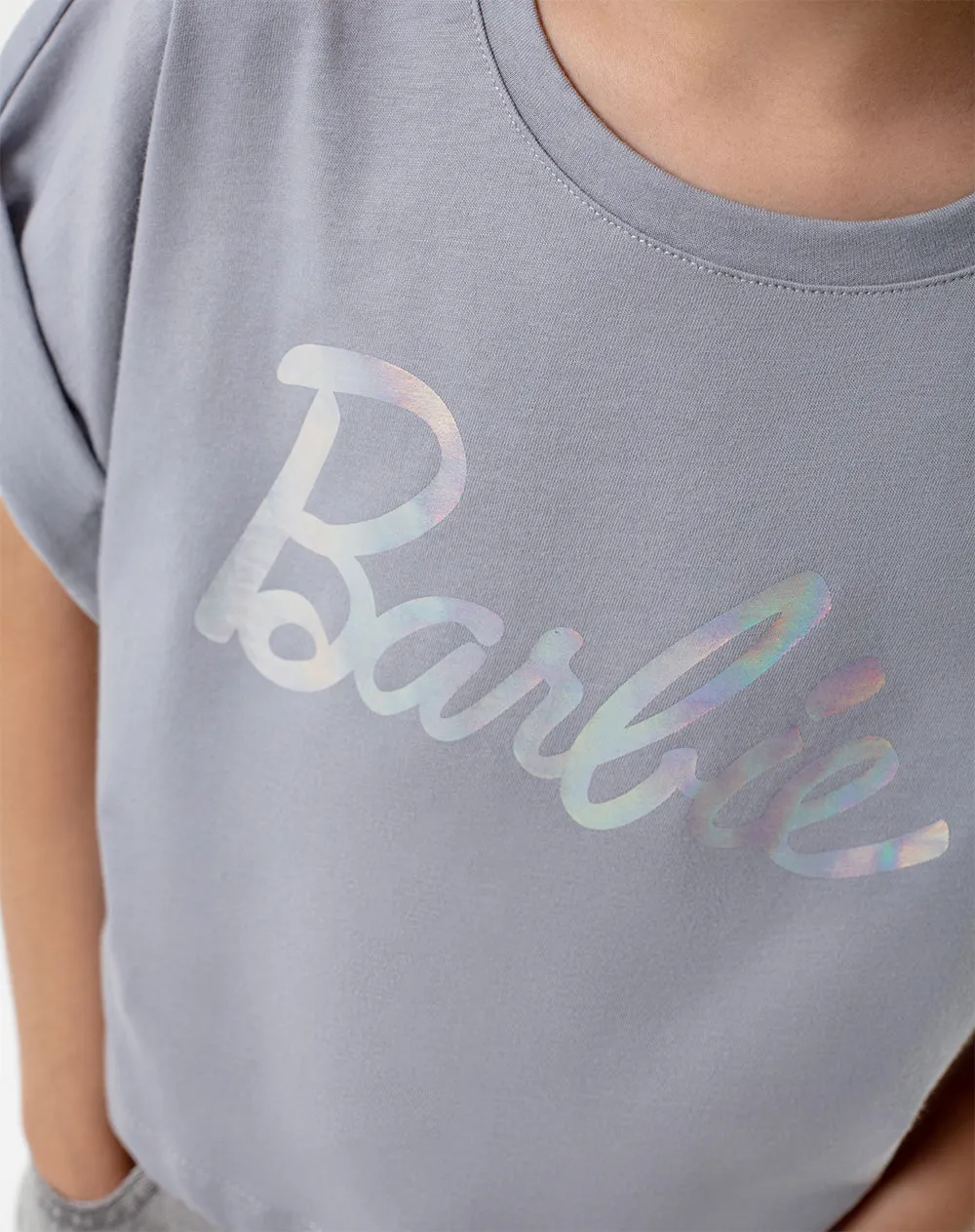 Camiseta regular Barbie manga gris niña sold by Gef product image thumbnail 3