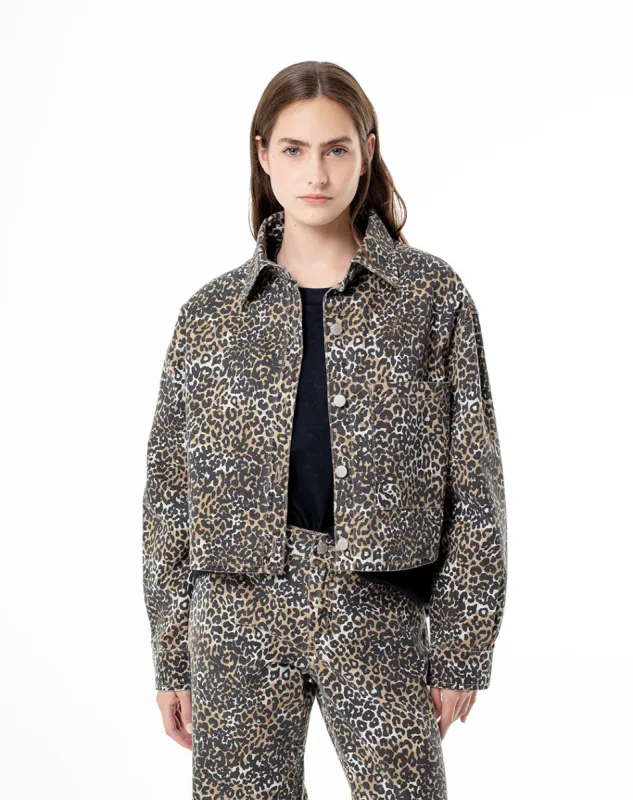 Chaqueta oversized fit sin capucha en drill leopardo cafe sold by Gef
