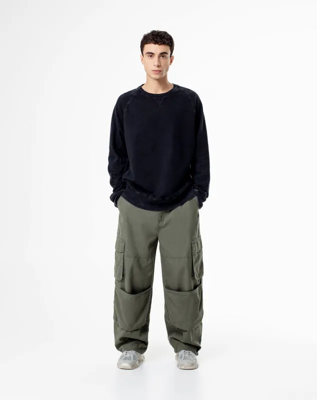 Pantalón loose fit tiro medio verde sold by Gef
