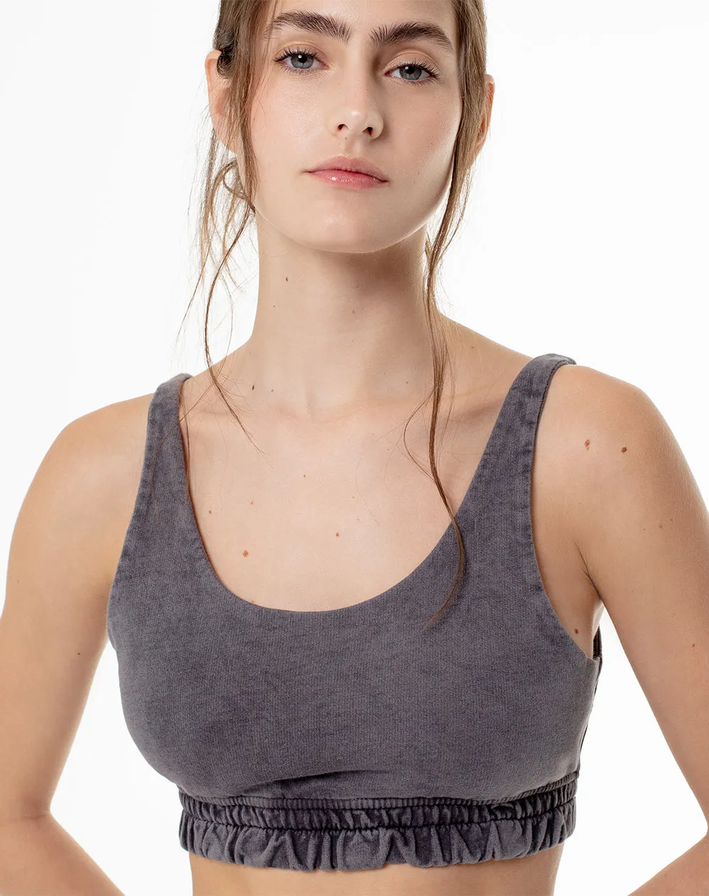 Crop top deportivo mujer algodón sostenible gris sold by Gef