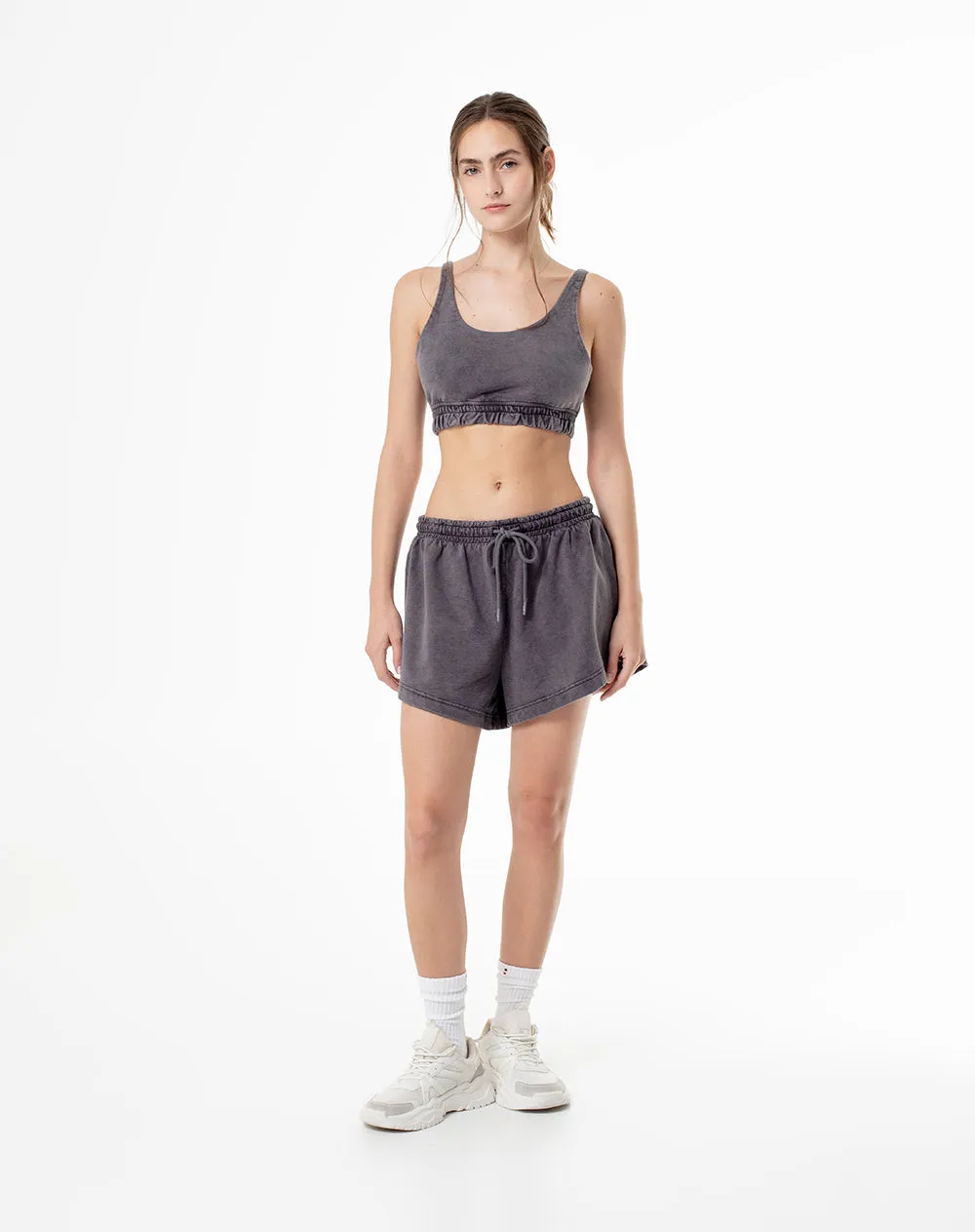 Crop top deportivo mujer algodón sostenible gris sold by Gef product image thumbnail 4