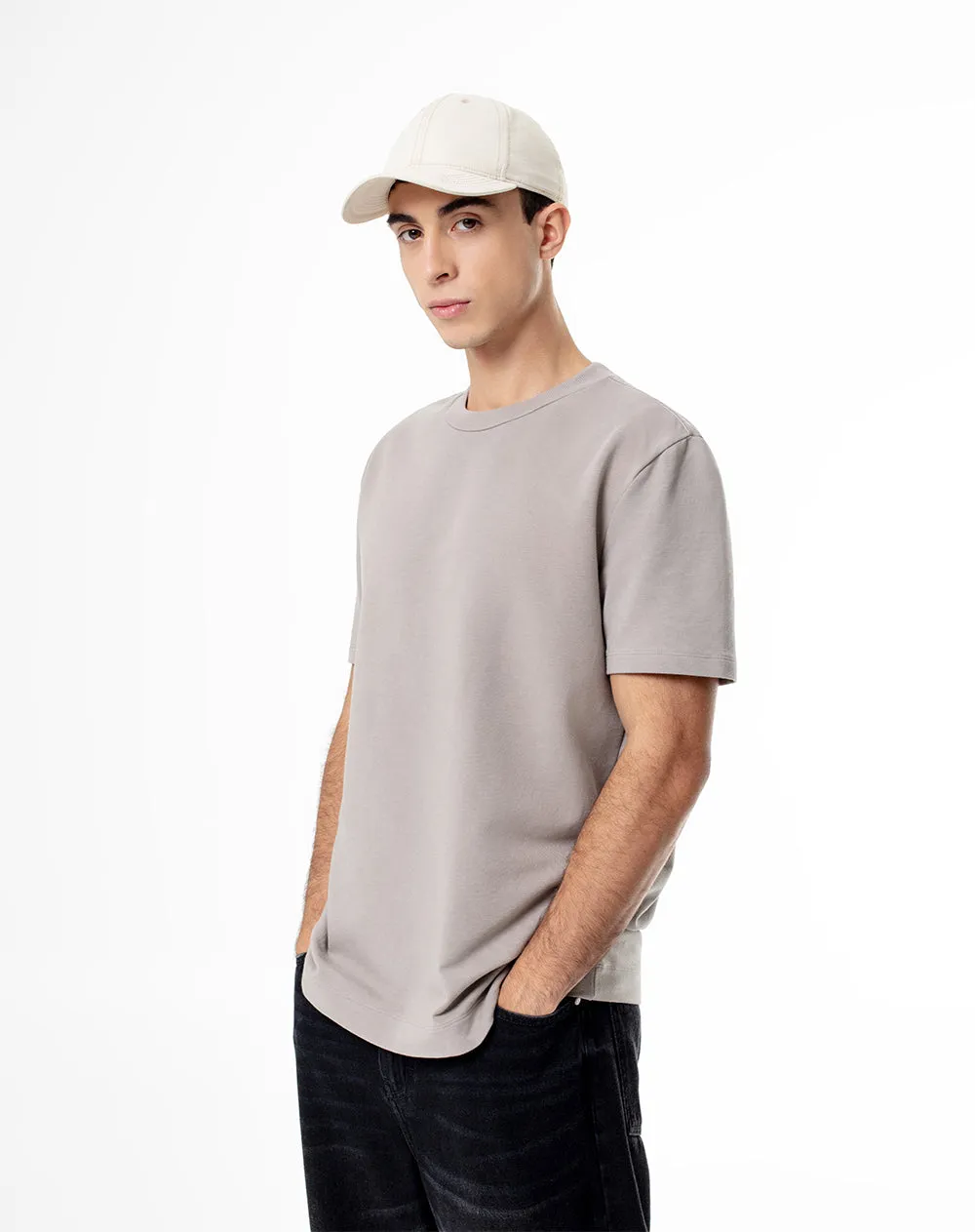 Camiseta oversize algodón café hombre sold by Gef