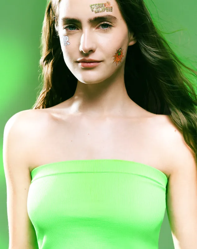 Crop top strapless verde neon sold by Gef