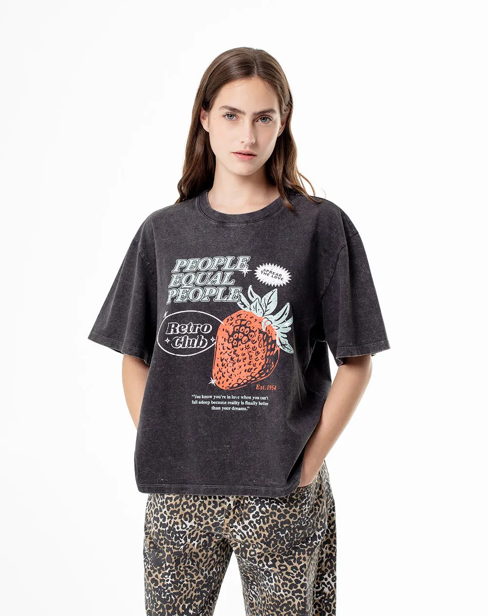 Camiseta regular algodón negra mujer sold by Gef product image thumbnail 2