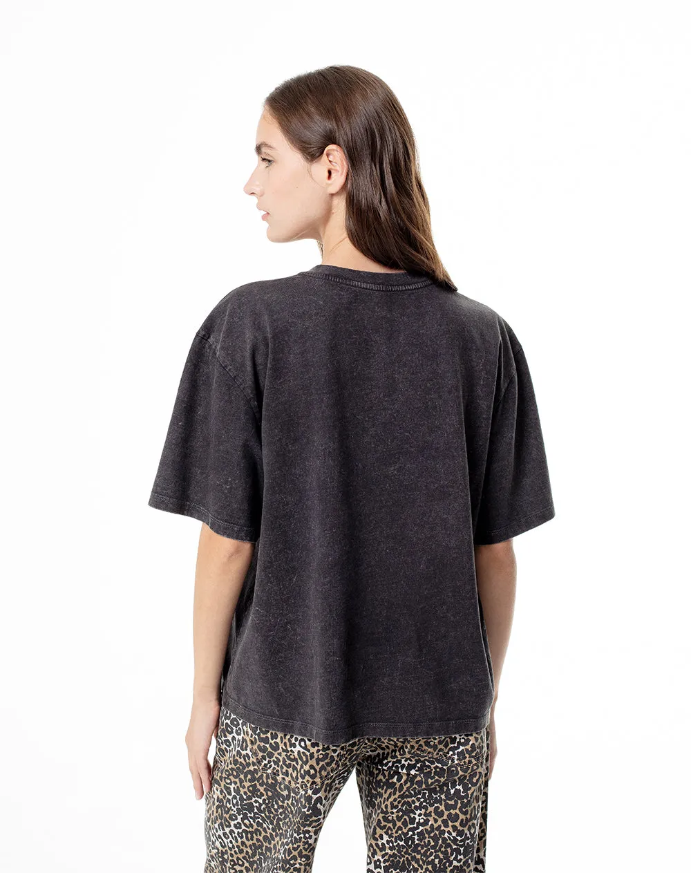 Camiseta regular algodón negra mujer sold by Gef product image thumbnail 3