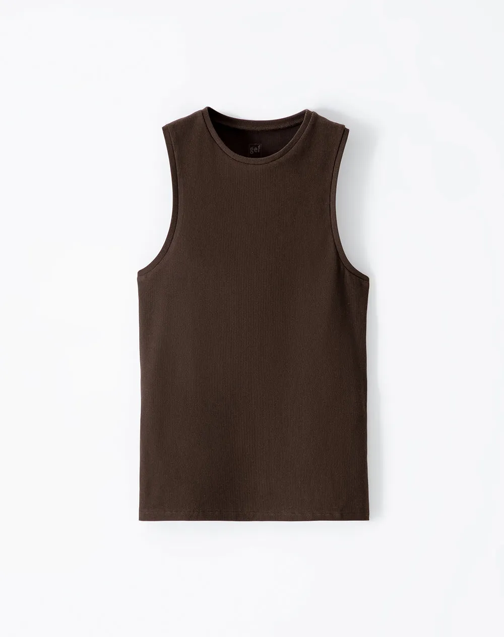 Camiseta esqueleto slim rib algodón chocolate mujer sold by Gef