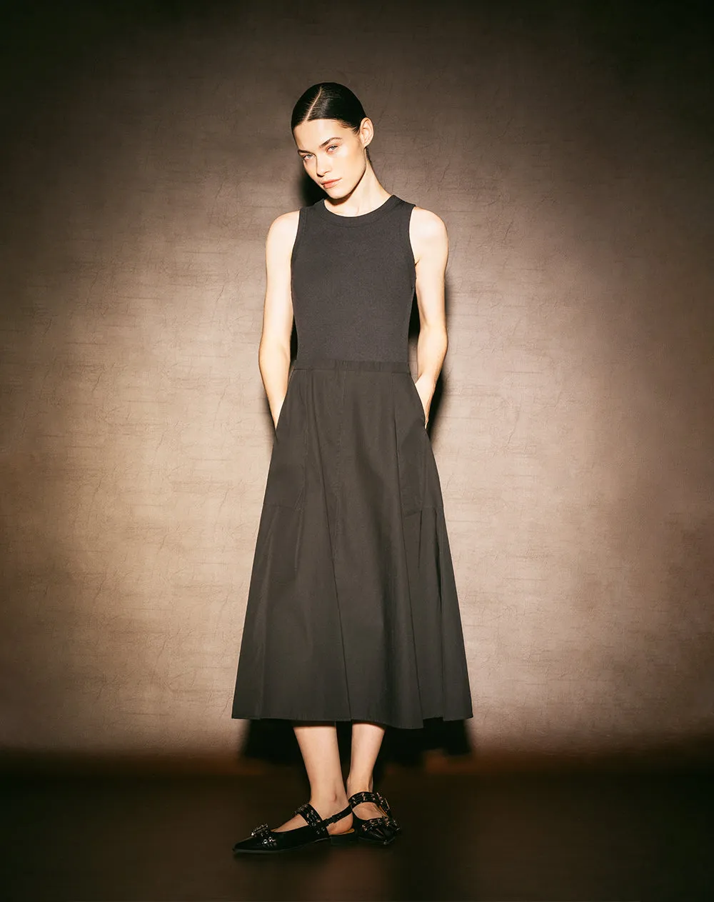 Vestido midi falda en A negro mujer sold by Gef