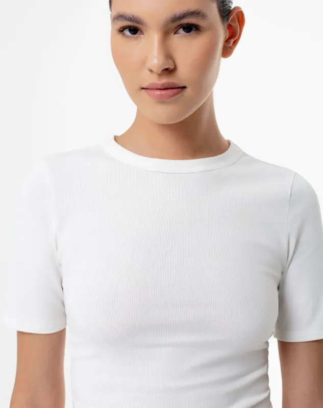 Camiseta fitted fit manga corta blanca sold by Gef