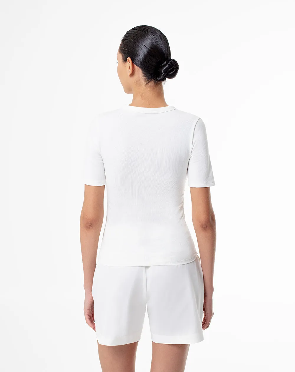 Camiseta slim rib algodón blanca mujer sold by Gef product image thumbnail 2