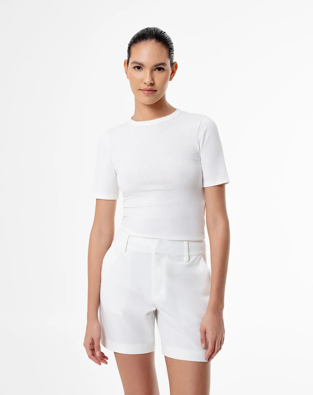Camiseta slim rib algodón blanca mujer sold by Gef product image thumbnail 3