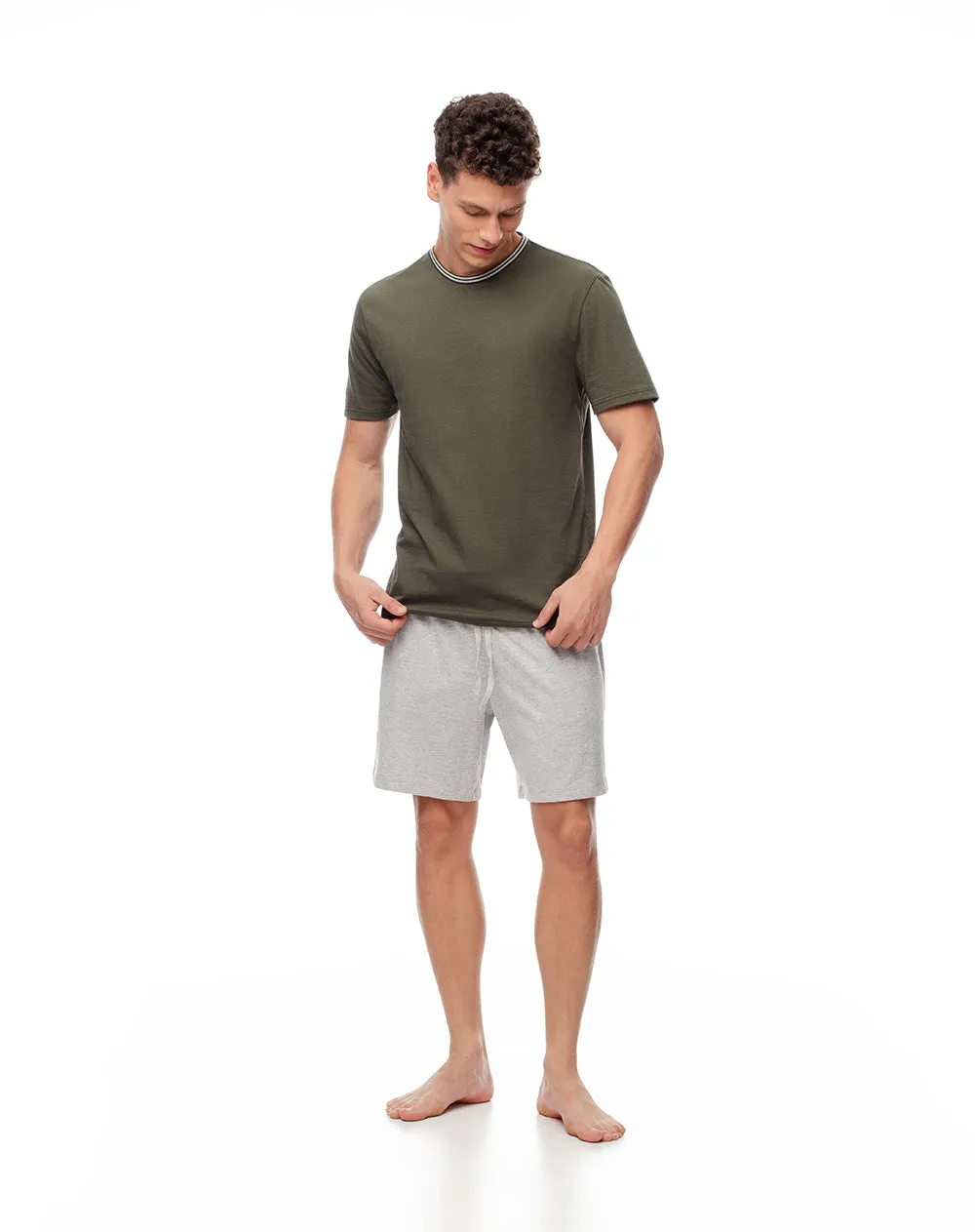 Camiseta + bermuda de pijama hombre algodón surtida sold by Gef product image thumbnail 5