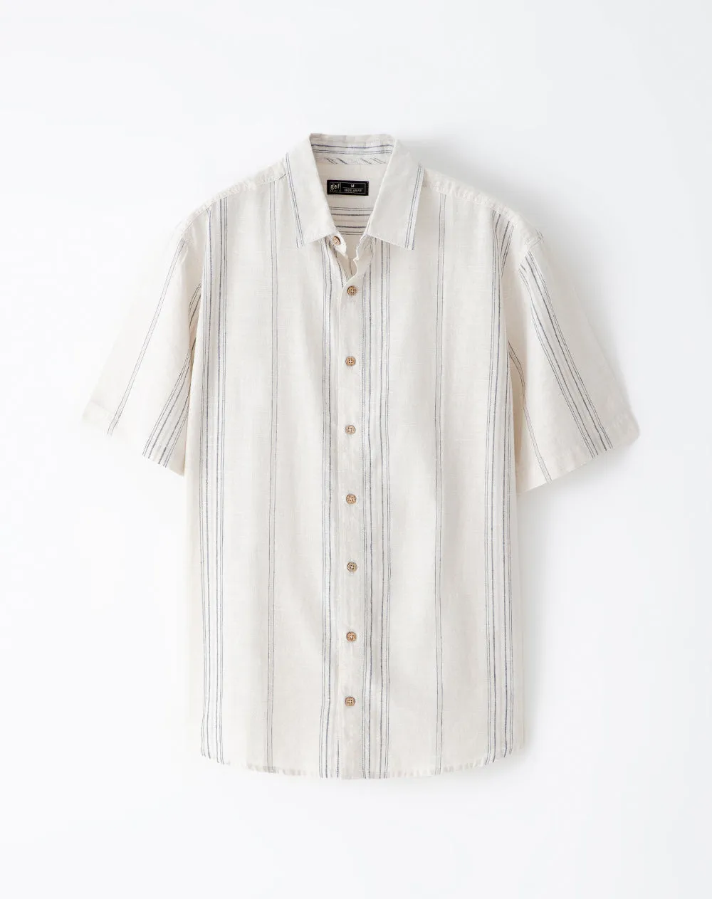 Camisa manga corta regular lino rayas hombre sold by Gef product image thumbnail 5