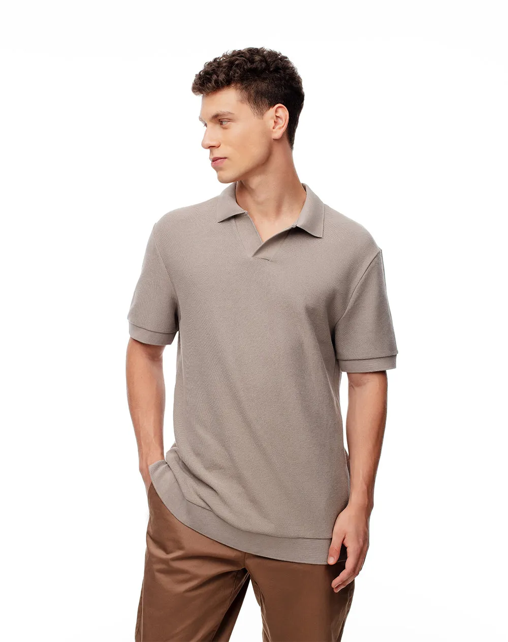 Polo regular algodón taupe hombre sold by Gef product image thumbnail 3