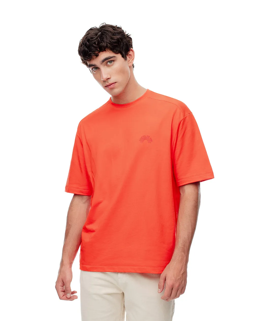 Camiseta oversize algodón naranja hombre sold by Gef product image thumbnail 4