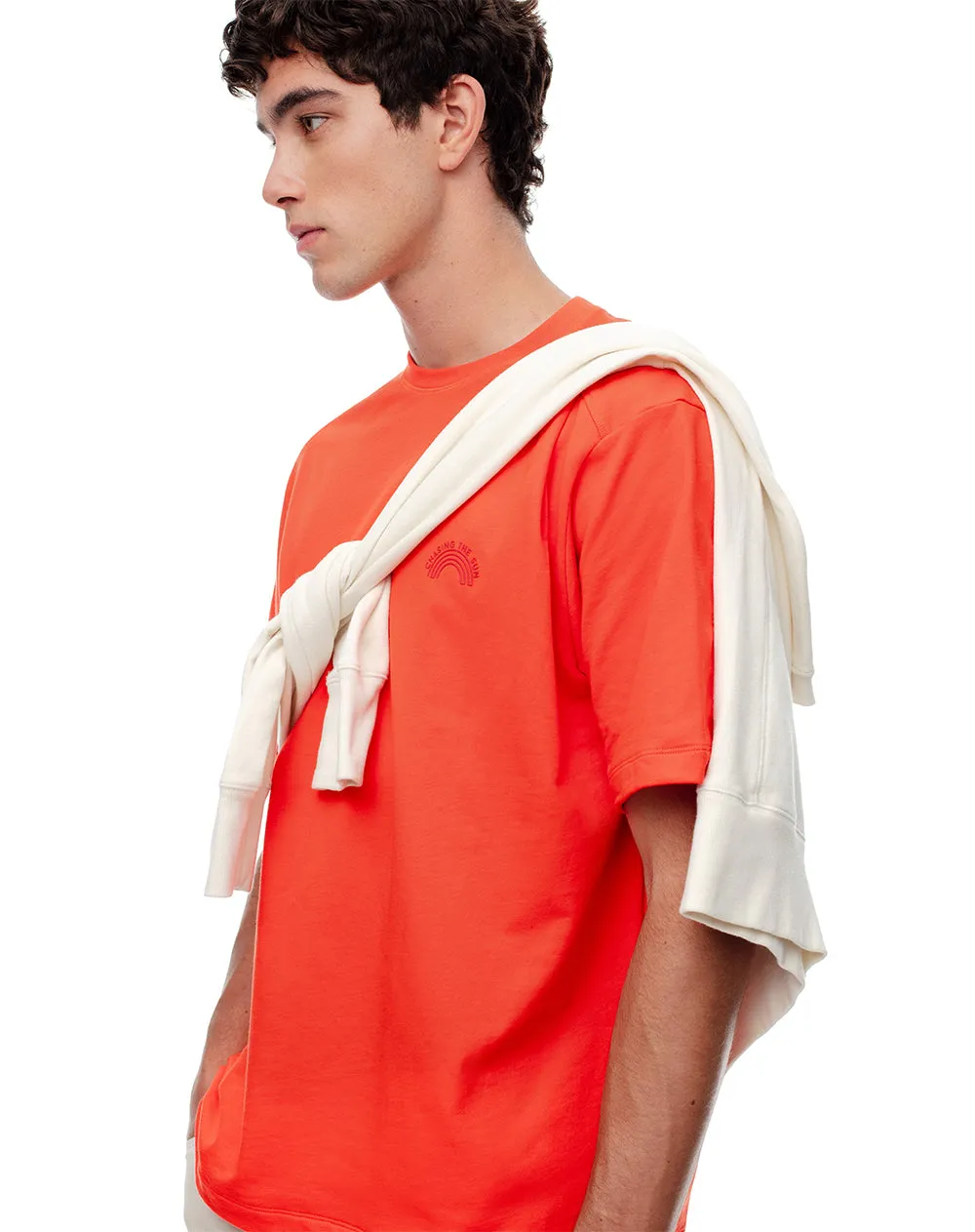 Camiseta oversize algodón naranja hombre sold by Gef