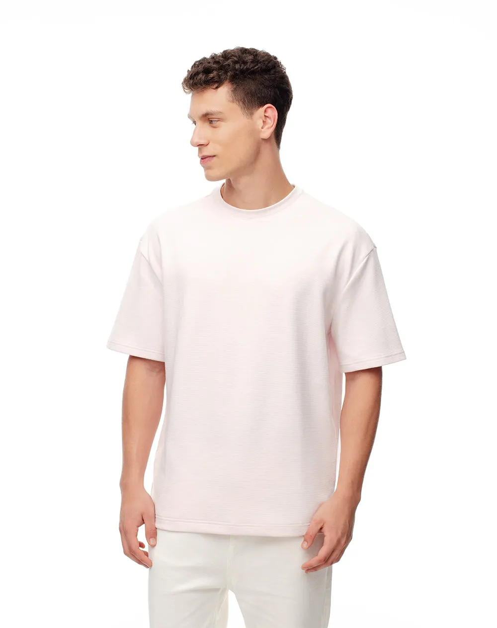 Camiseta regular fit manga corta rosa claro sold by Gef