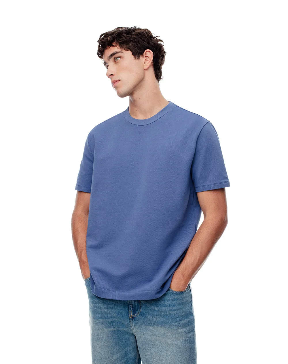 Camiseta oversize algodón azul hombre sold by Gef product image thumbnail 3