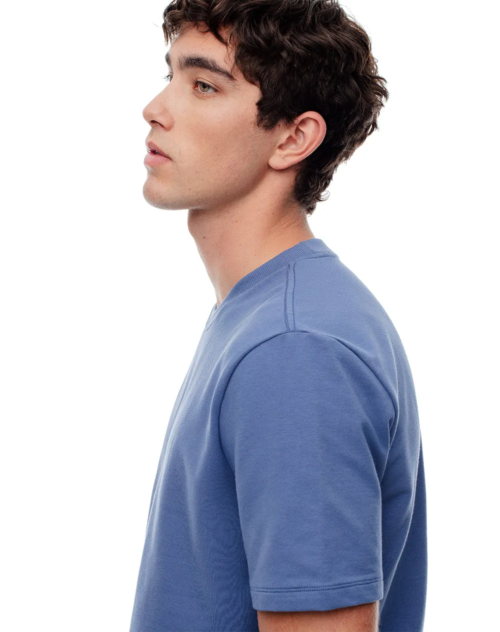 Camiseta oversize algodón azul hombre sold by Gef