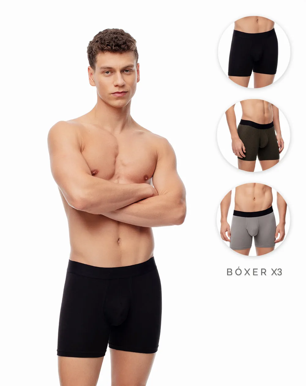 Bóxer medio algodón jersey x3unds surtido sold by Gef