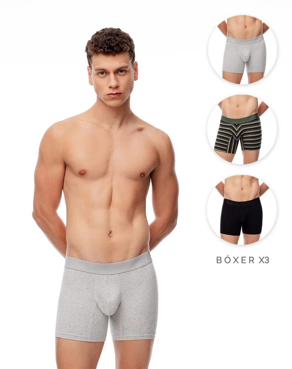 Bóxer medio algodón jersey x3unds surtido sold by Gef