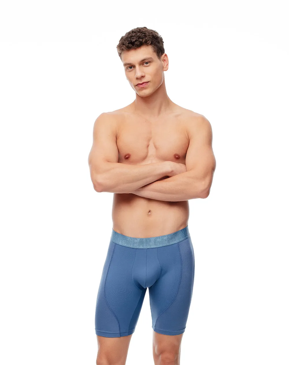 Bóxer deportivo largo control humedad azul sold by Gef