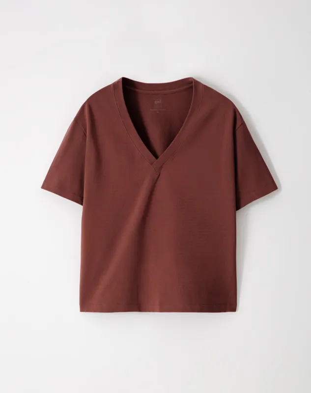 Camiseta oversized fit manga corta terracota sold by Gef