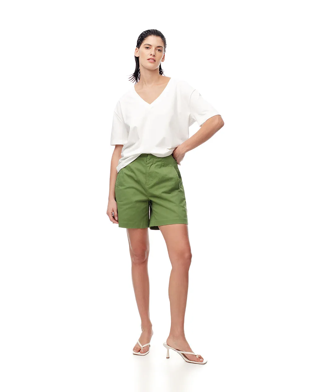 Short tiro alto algodón verde mujer sold by Gef product image thumbnail 5