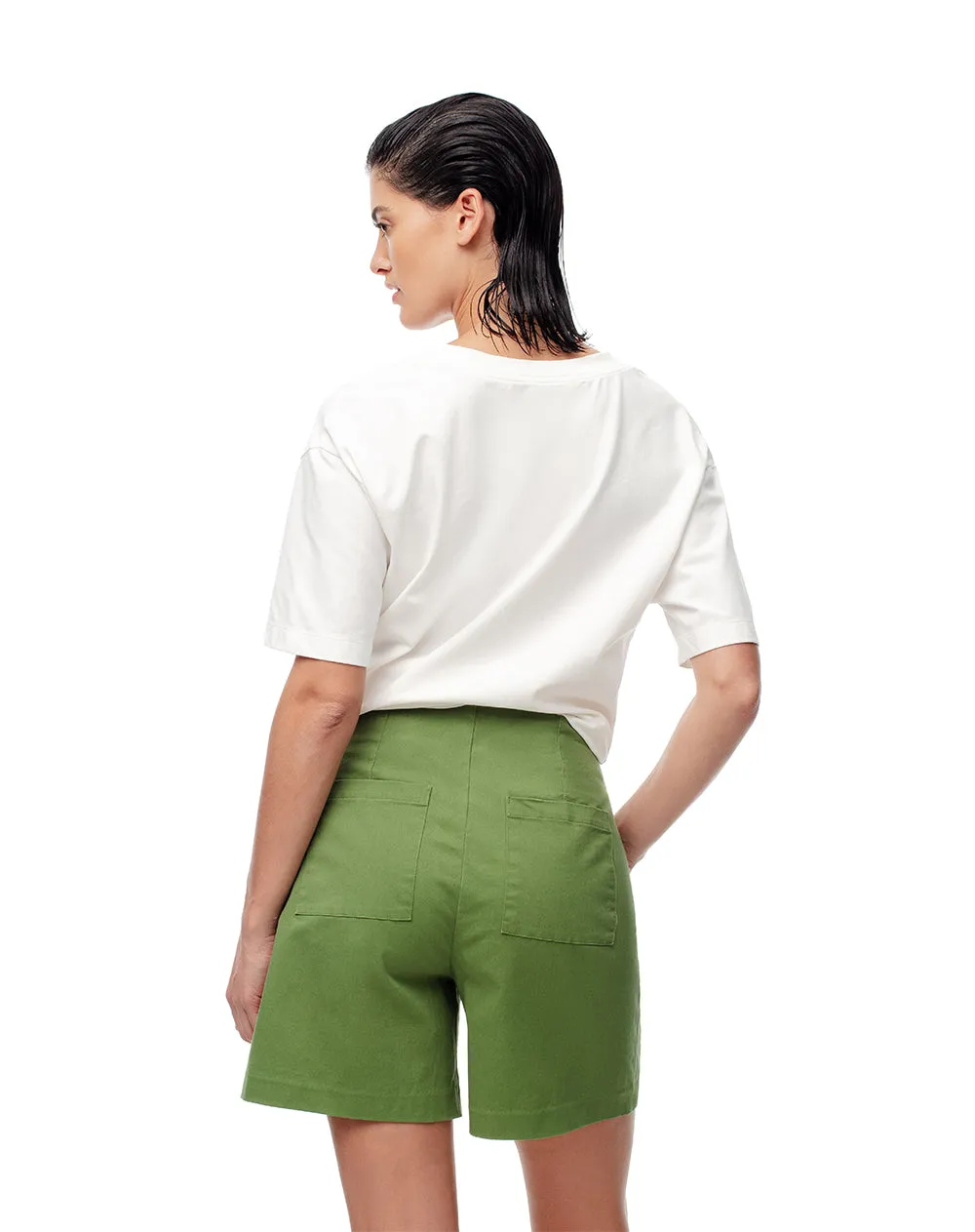 Short tiro alto algodón verde mujer sold by Gef product image thumbnail 2