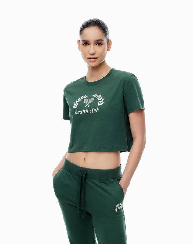 Camiseta cropped fit manga corta verde sold by Gef