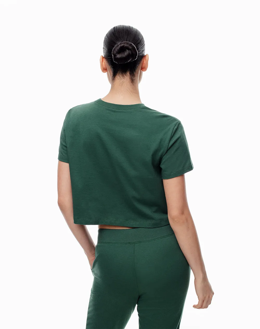 Camiseta crop regular algodón verde mujer sold by Gef product image thumbnail 2