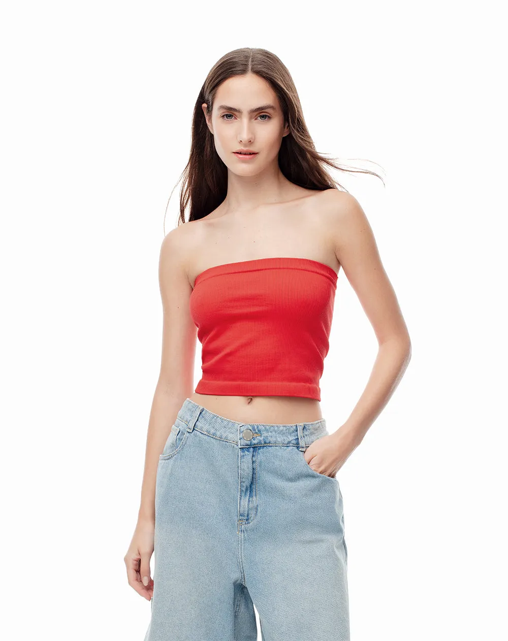 Crop top strapless roja sold by Gef