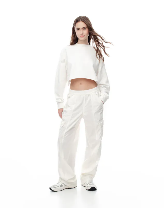 Pantalón parachute tiro medio algodón habano para mujer sold by Gef