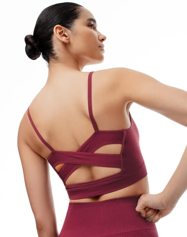 Top deportivo soporte medio seamless vino tinto sold by Gef