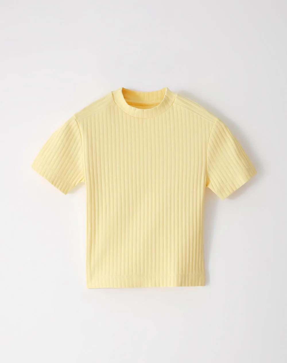 Camiseta crop slim algodón amarilla mujer sold by Gef product image thumbnail 5