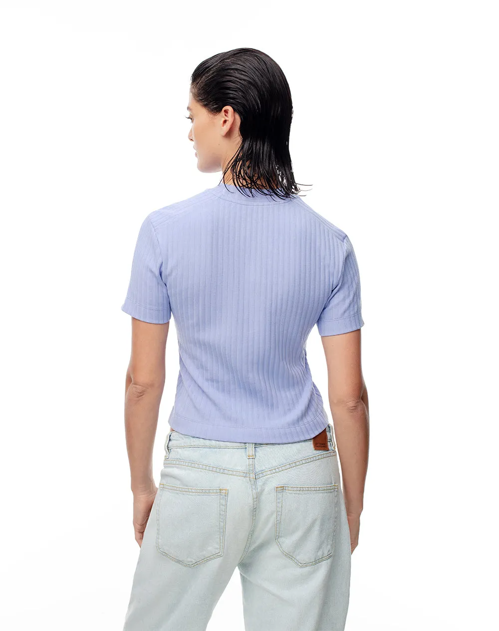 Camiseta crop slim algodón lila mujer sold by Gef product image thumbnail 2