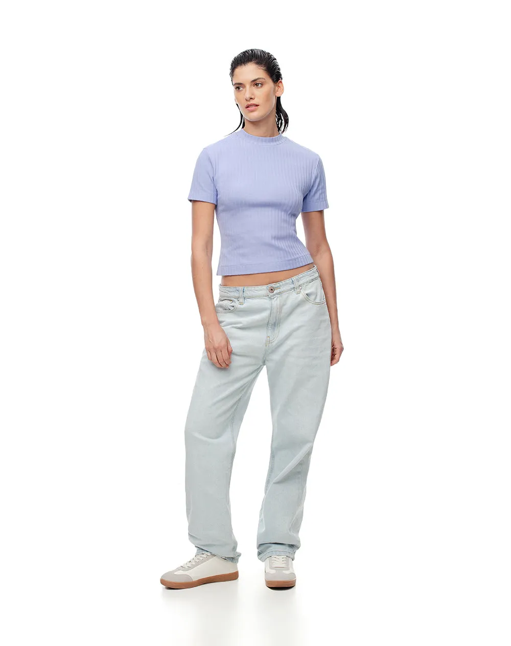 Camiseta crop slim algodón lila mujer sold by Gef product image thumbnail 5