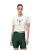 Camiseta cropped fit manga corta blanca sold by Gef