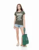 Camiseta regular fit manga 3/4 verde sold by Gef