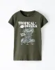 Camiseta regular fit manga 3/4 verde sold by Gef