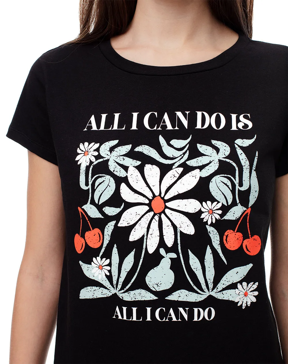 Camiseta regular algodón negra estampada mujer sold by Gef product image thumbnail 4