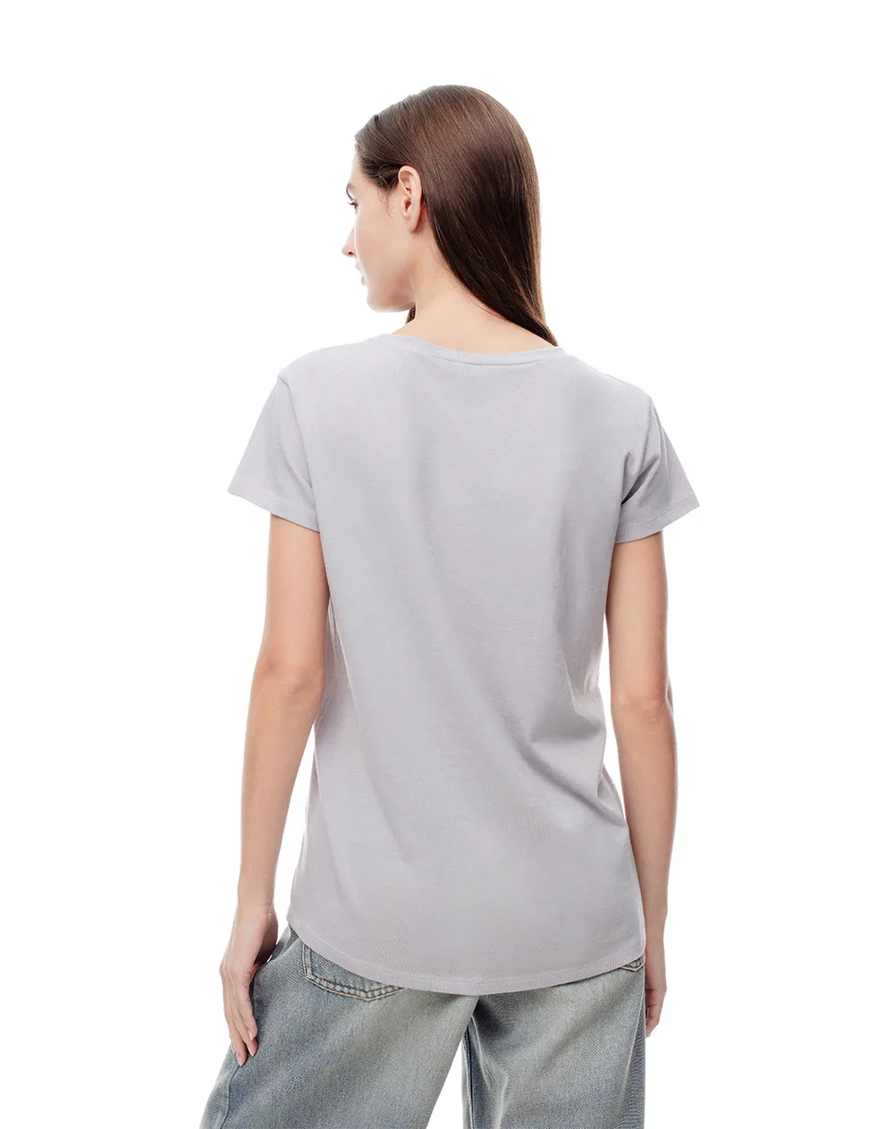 Camiseta regular algodón gris estampada mujer sold by Gef product image thumbnail 2